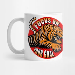 Jumping Tiger with Motivational Words Mug